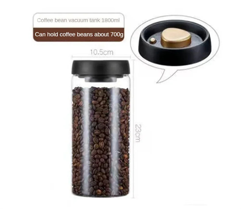 Glass Coffee Bean Storage Jar with Airtight Seal