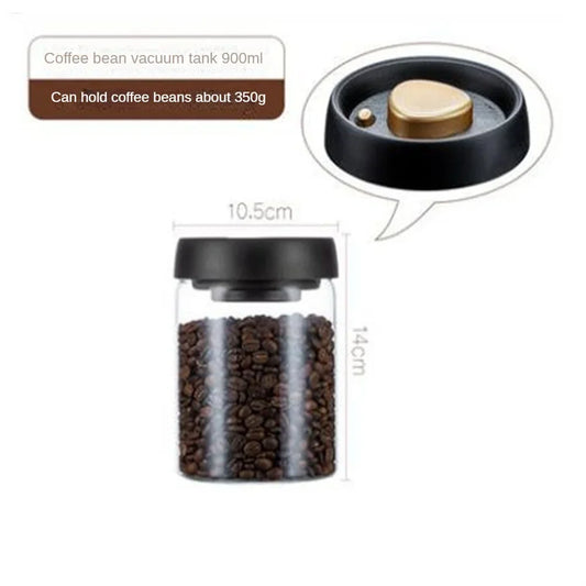 Glass Coffee Bean Storage Jar with Airtight Seal