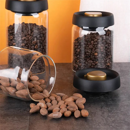 Glass Coffee Bean Storage Jar with Airtight Seal