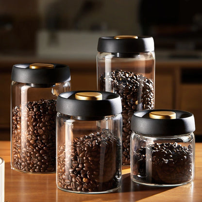 Glass Coffee Bean Storage Jar with Airtight Seal
